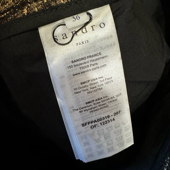 SANDRO | $370 NWOT Goldy Brocade Cropped Straight Leg Jacquard Trouser Pants - Picture 9 of 13